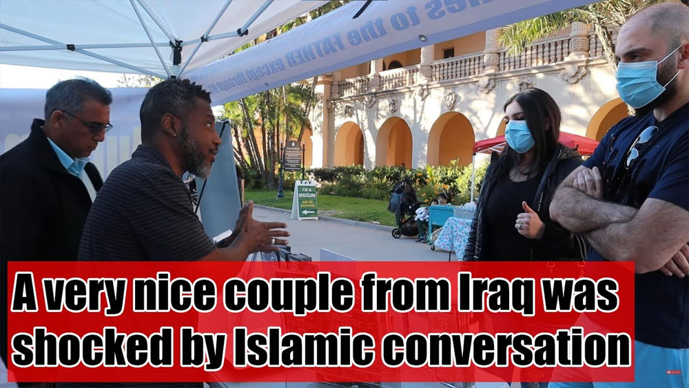 A very nice couple from Iraq was Shocked by Islamic conversation /balboa park